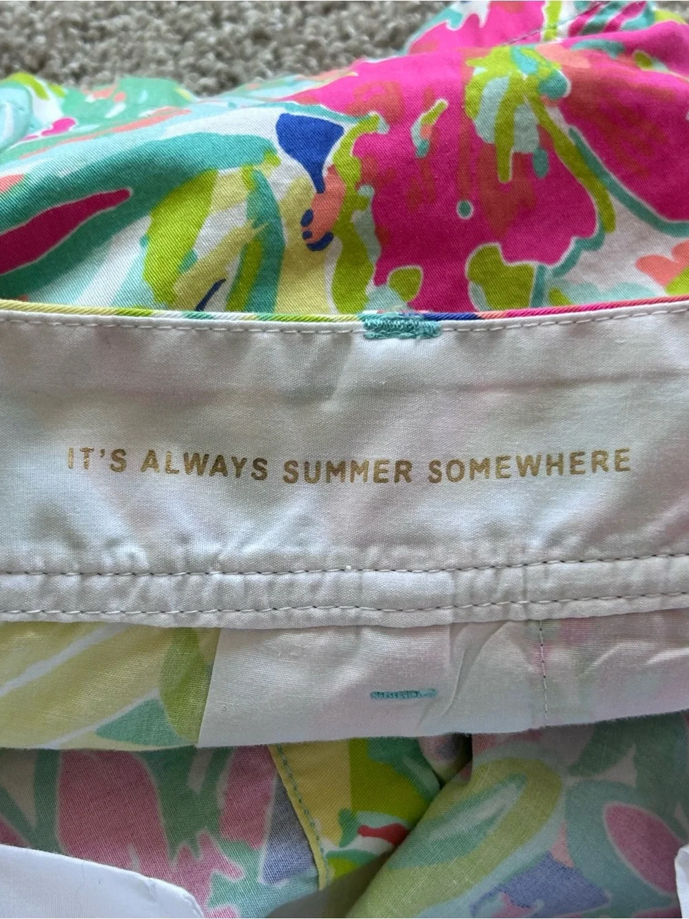 Lilly Pulitzer Callahan Mid Rise Flat Front Chino Shorts Women's Size 0 Tropical